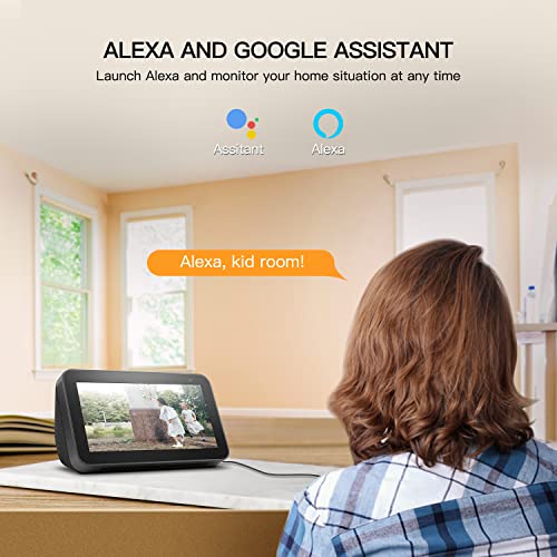 jennov caméra surveillance wifi extérieure sans fil, 2k caméra de sécurité extérieure pan/tilt vue à 360°avec vision nocturne,détection de mouvement,audio bidirectionnel, Étanche ip66, blanc