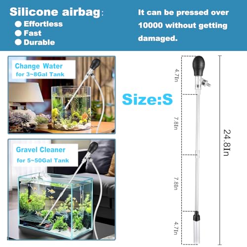 Image of Carefree Fish Aquarium Small Gravel Vacuum Sand Cleaner Tank Water Changer