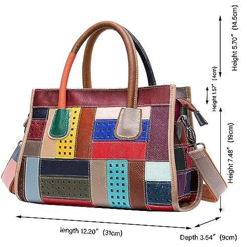 ZiMing Genuine Leather Tote Bags for Women Shoulder Bag Satchel Multicolour Totes Top Handle Handbags Ladies Briefcase3