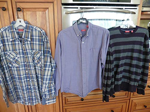 lot of 3 For IZOD long sleeve shirt sweater & 2 button ups stripe plaid large