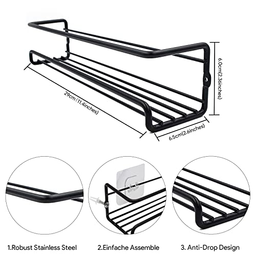 Spice Rack 4 Pack Spice Rack Wall Mounted Organizer with Adhesive Stickers & Screws for kitchen condiments - Image 5
