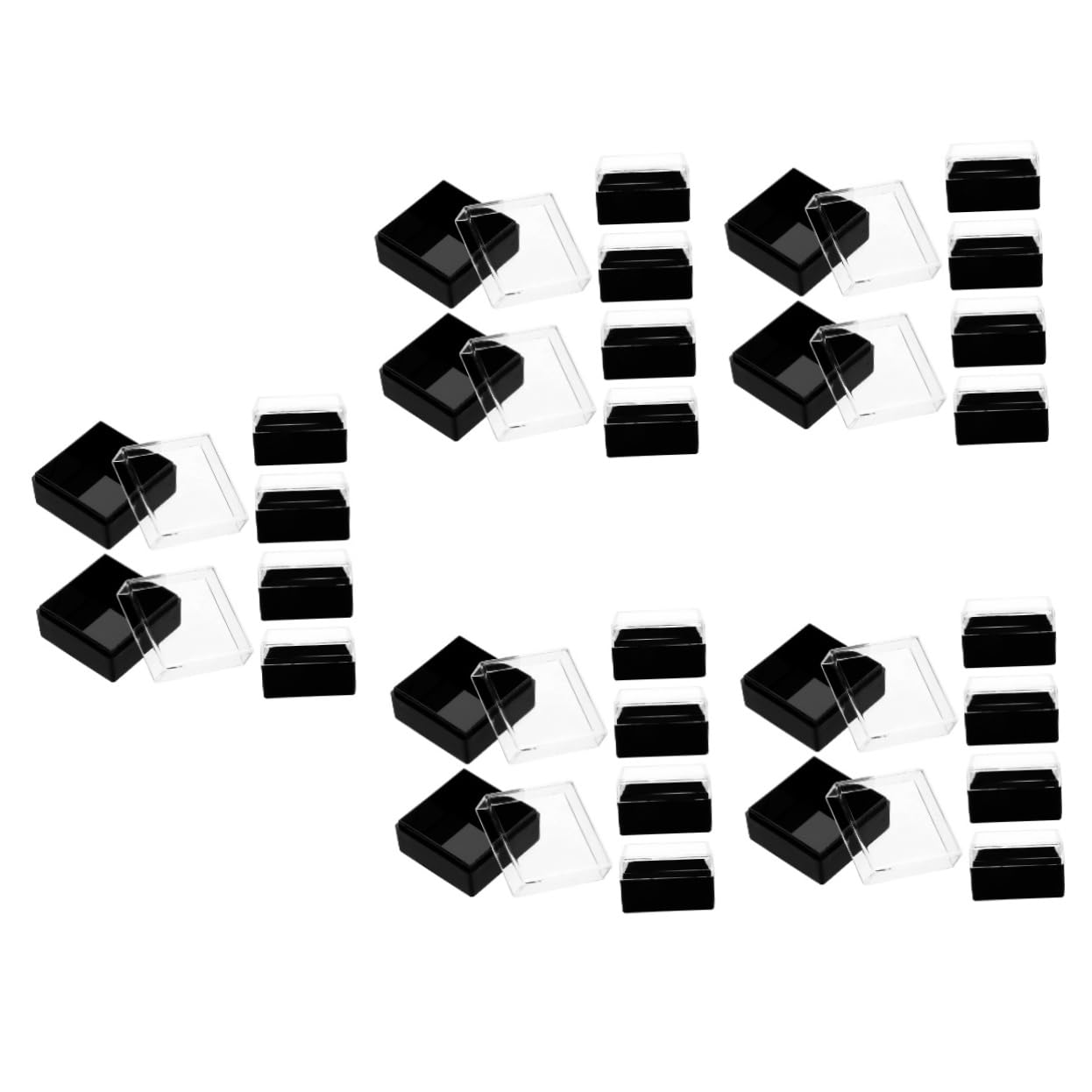 ULDIGI 5sets Mineral Storage Boxes Specimen Cases Desktop Organizers Jewelry Container Light Weight 6pcs*5