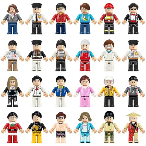 4BEE 24PCS Mini Figures Building Bricks, Minifigures Stuffer, Mini People Figures Only Toy, Kids Gift for Christmas, Halloween, Birthday Party...
