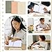 3 Pcs Spiral Notebook 5.9x8.3, 140 Pages Small Notebook for Women A5 College Ruled Journals Cute Notebooks with Large Pockets and Index Stickers for Home School Office Use（Green, Beige, Orange）