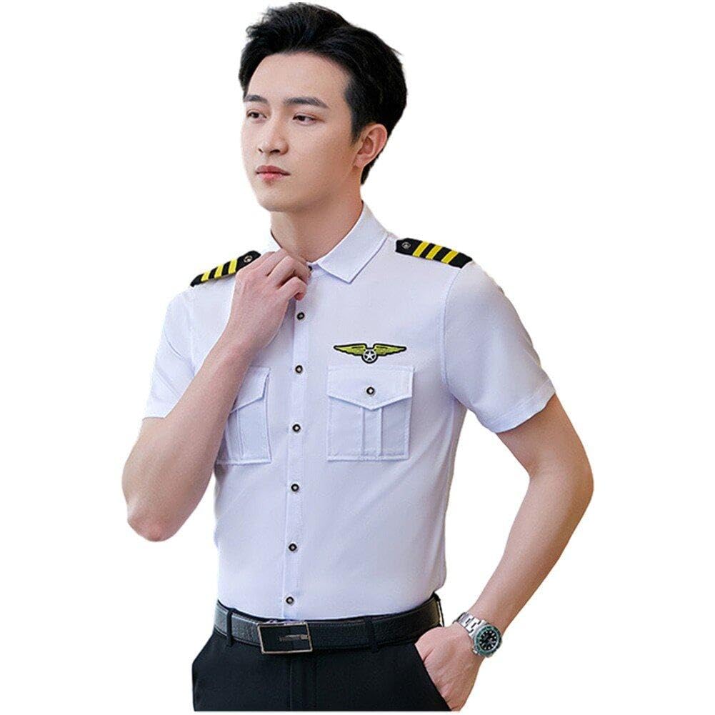 Chemise pilote de ligne blanche contre la chaleur en cabine d'été