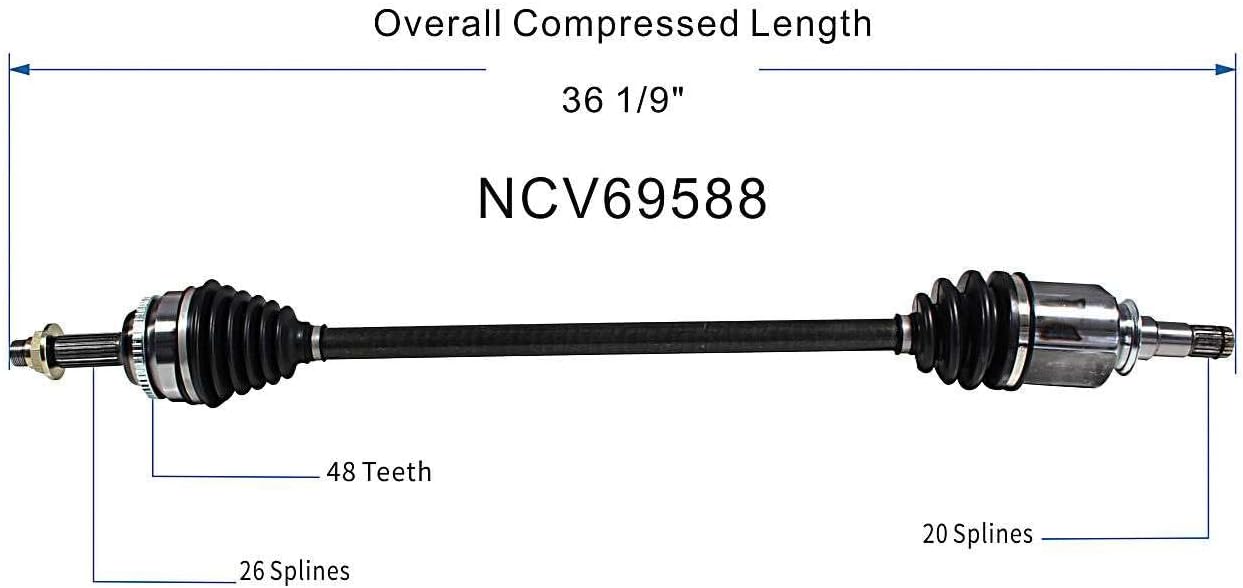 GSP NCV69588 CV Axle Shaft Assembly - Right Front (Passenger Side)