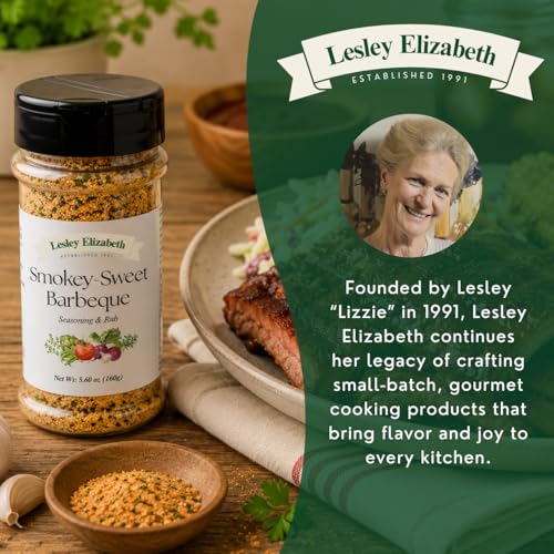 Image of Lesley Elizabeth Smokey-Sweet BBQ Seasoning - Barbeque Rub & Sweet Smoky Spice Blend | All-Purpose Grill & Cooking Rub for Chicken, Beef, Pork & Vegetables