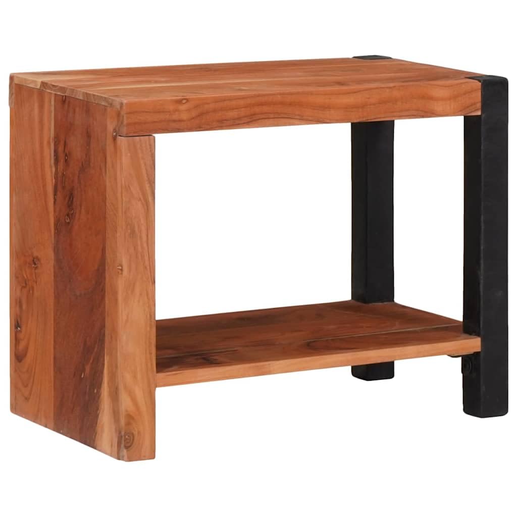 Libreria in legno massiccio di acacia, 50 x 30 x 40 cm, con 1 scomparto, per soggiorno, ufficio, cameretta dei bambini, corridoio