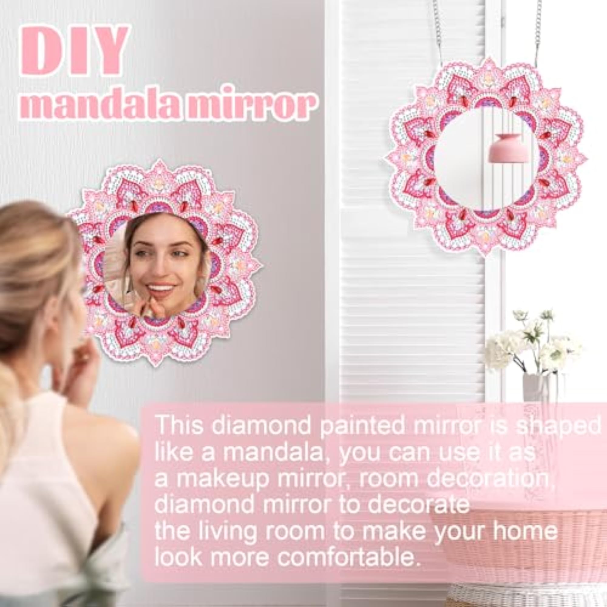 DIY Diamond Painting Mirror Kit for Makeup