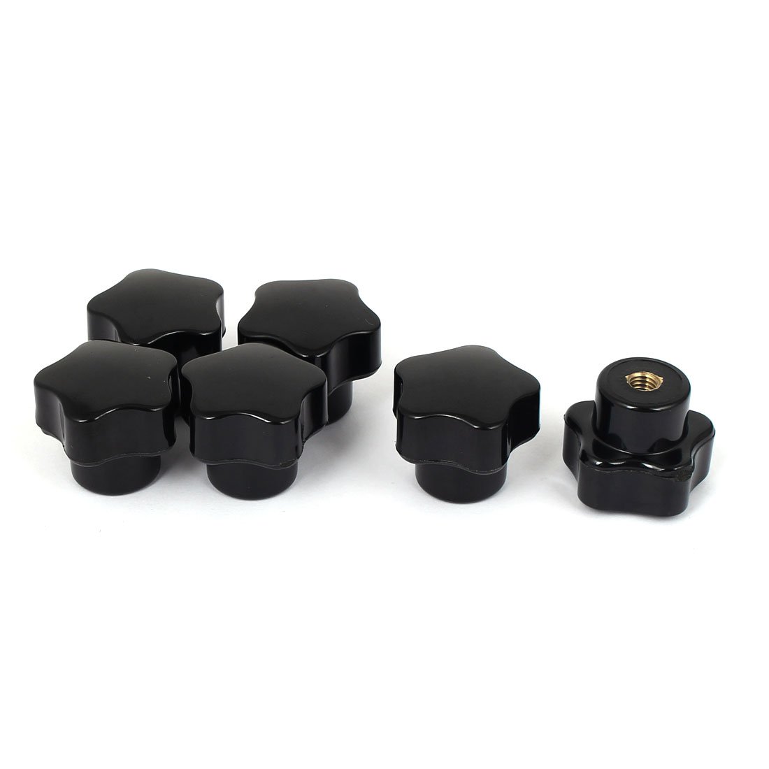 Aexit M5 Female Thread 25mm Dia Star Head Screw On Clamping Knob Grips Black 6pcs (bebbb9a8f9db0f919e79f988ec5cf8a5)