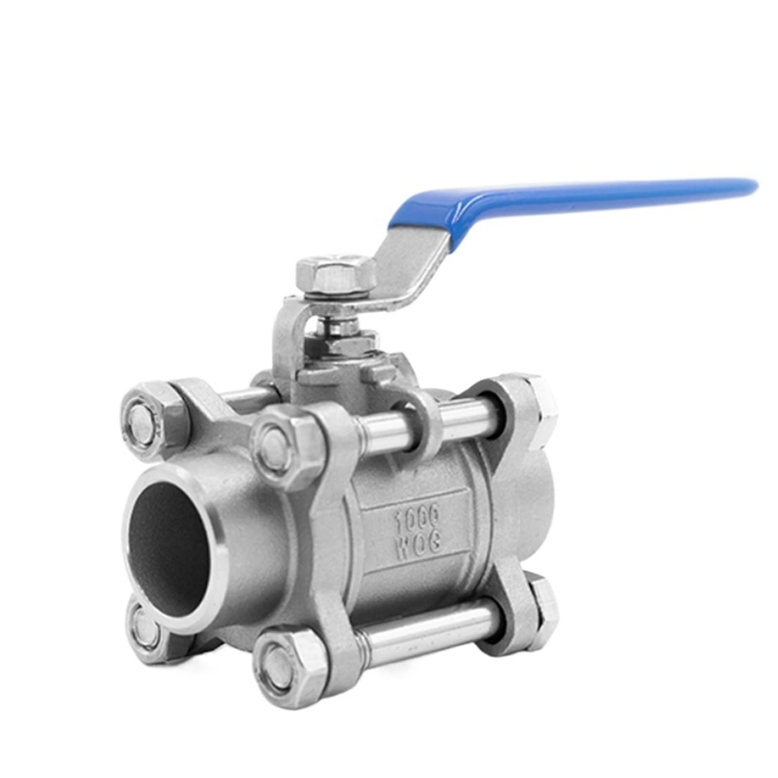 Válvula de bola de 3 piezas en acero inoxidable 304 para reparar filtraciones de agua