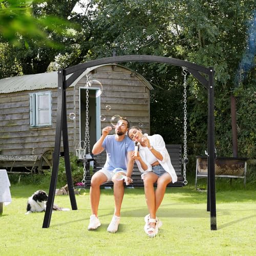 Image of VINGLI 2026 Upgraded 4 FT Wooden Porch Swing, 880 LBS Heavy Duty, Black