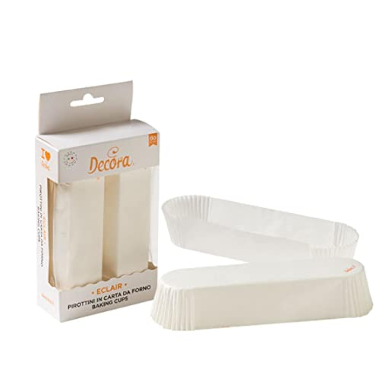 DECORA 0339893 Pack of 60 Eclair Crockers 135 x 33 x 28 H mm White