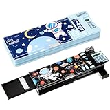 Fuyoooo 2 Pcs Pop up Multifunction Pencil Case with Calculator Sharpener Back to School Astronaut Pencil Box Cartoon Pen Box Organizer Gift Birthday Present for Kids Boys Girls