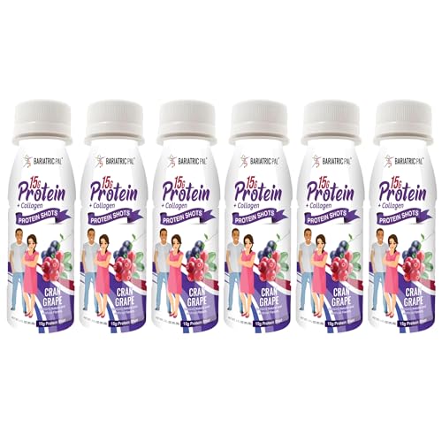 BariatricPal Ready-to-Drink 15g Whey Protein & Collagen Shots – Cran Grape (6 Bottles)
