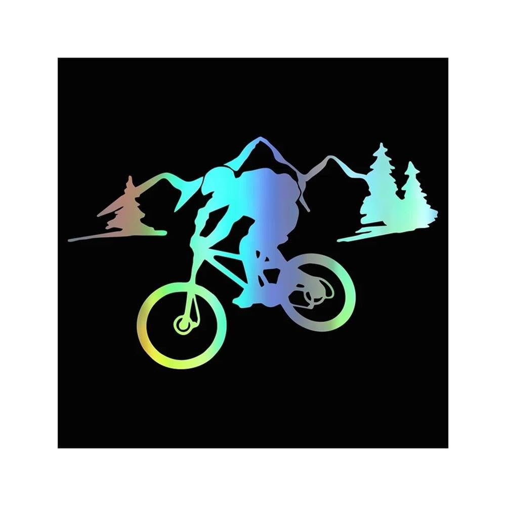 Bertdcx Laser Auto Accessory Bike Riding Mountain Road Modeling Car Sticker Auto Decal Car Accessories(Laser)