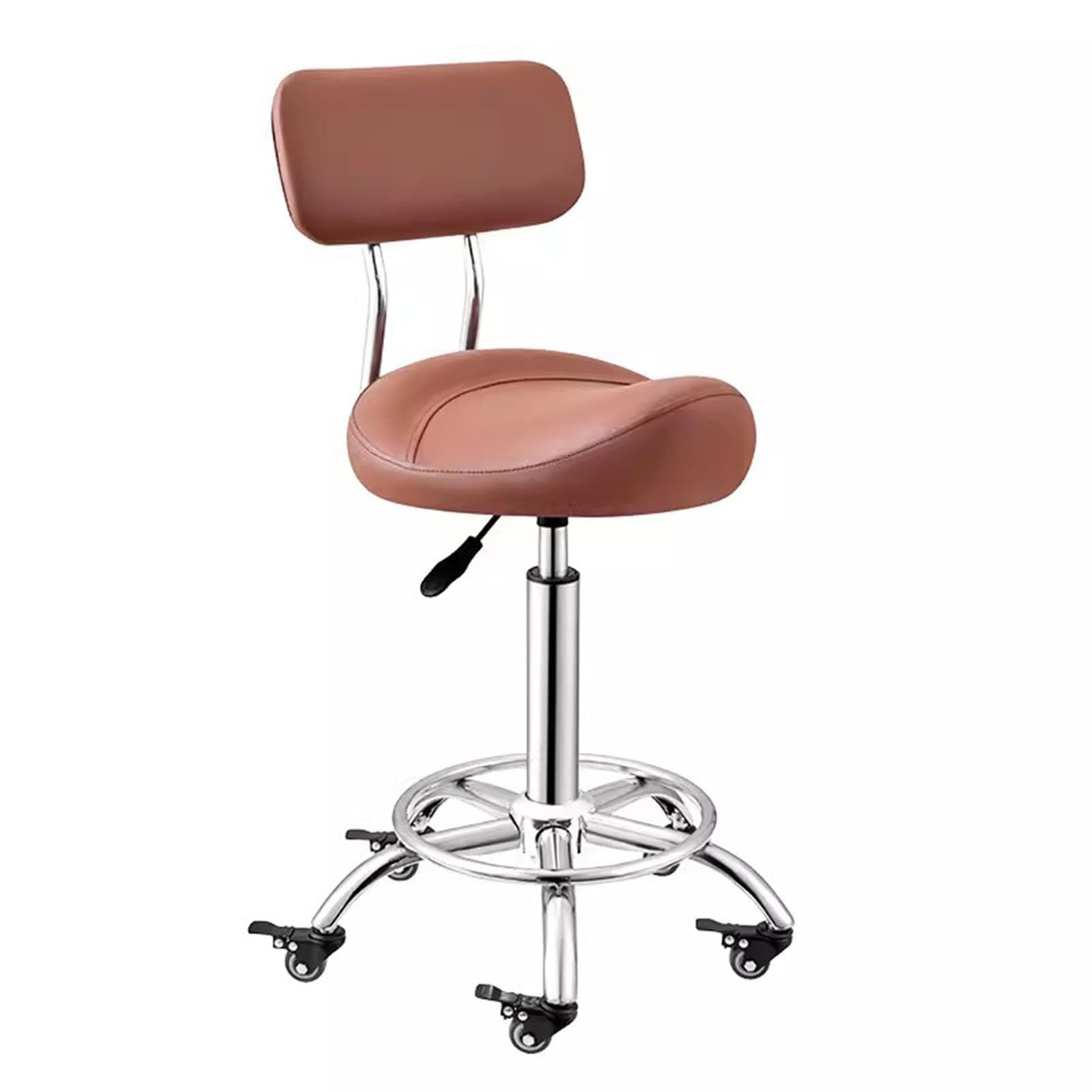 Ergonomiczny taboret siodłowy z podparciem pleców i podnóżkiem – wygodne siedzisko do biura, kuchni lub salonu – idealny na długie godziny pracy i relaksu