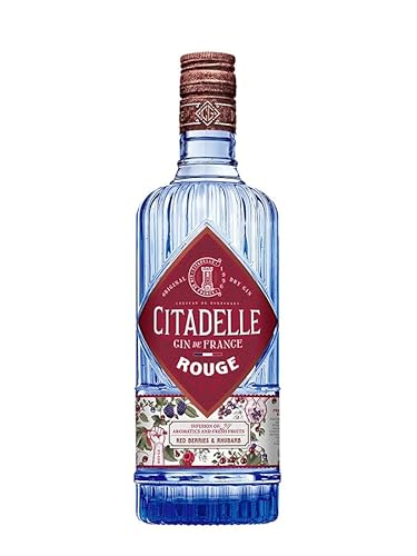 CITADELLE Gin - Rouge - Distilled Dry Gin - Origine : France/Poitou-Charentes - Notes de Fruits Rouges & Rhubarbe - A servir pur ou en cocktail - 41,7% Alcool - 70 cl