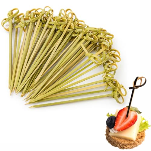 JapanBargain - 100pcs Bamboo Skewers Twisted ends 4 inch