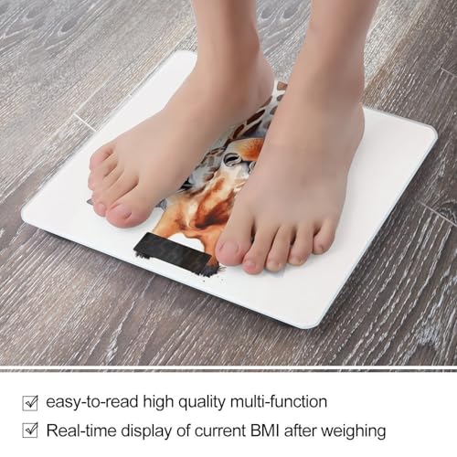 Báscula de baño digital con diseño animal acuarela jirafa miniatura 5