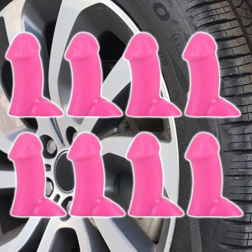 Penis tire caps|Prank Valve Stem Covers|Dustproof and Waterproof, Durable|Suitable for Cars/Bikes/Motorcycles|Novelty Gag Gifts for Friends&Coworkers(8PCSPink)