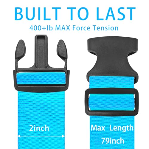 Image of BILIONE 8 Pcs Luggage Straps, 79 inch Long Belts Keep Suitcase Secure While Traveling, TSA Approved Add a Bag Premium Accessory for Travel Bag Closure (4Pcs Blue + 4Pcs Green)