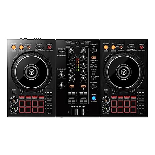Pioneer DJ DDJ-400 - 2-Deck Digital DJ Controller für rekordbox dj Software (im Lieferumfang enthalten), mit 16 Performance-Pads und 2-Kanal-USB-Schnittstelle