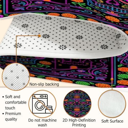Alfombra de pasillo floral con estética de cachemira para el hogar 8