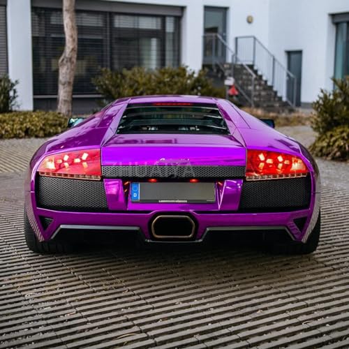 Image of LZLRUN 1FT x 5FT Chrome Mirror Vinyl Wrap Adhesive Car Sticker Decal Film (Purple, 1.64FT x 5FT)