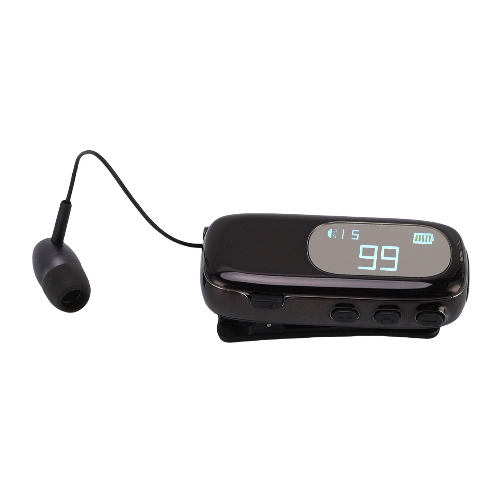 Zunate Auricolare Bluetooth con Clip e Display LCD |Auricolare Wireless Retrattile a Mani Libere per la Guida per Uso Aziendale (#1)
