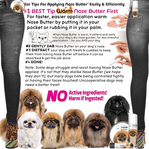Image of The Blissful Dog Pekingese Nose Butter for Dry, Cracked Skin, Lick-Safe Dog Nose Balm with Moisturizing Shea Butter, Almond, Olive, and Essential Oils, Pet Supplies, Uncented, 4 oz.