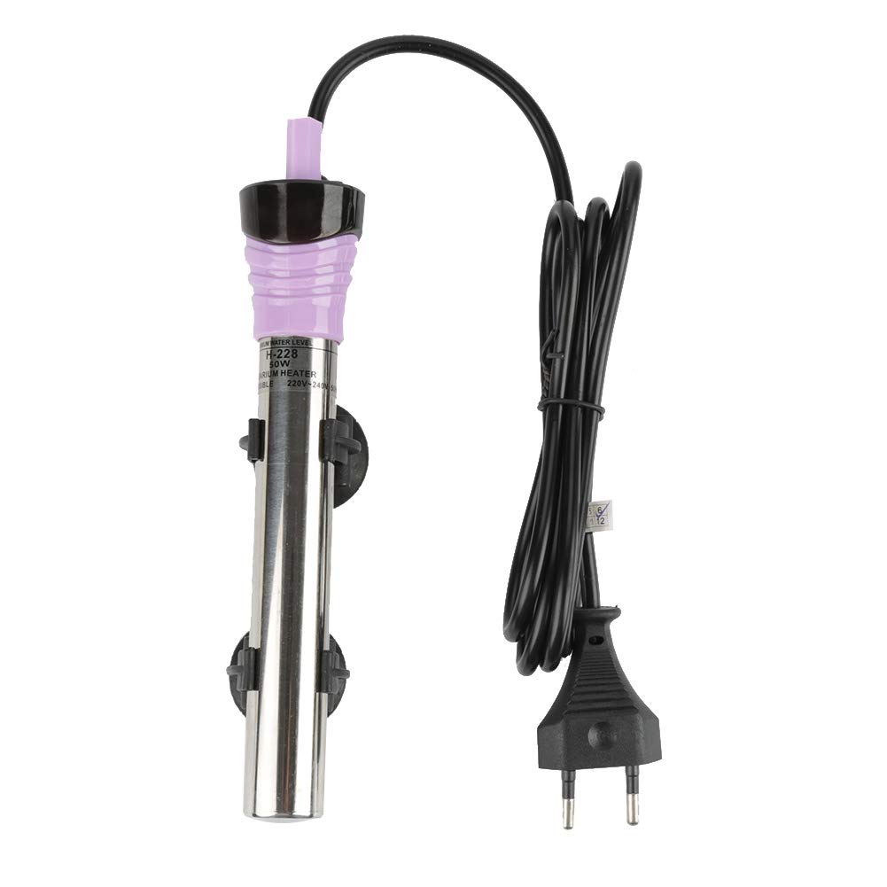 Dioche Calentador de Acuario Sumergible de 50 W/100 W/200 W/300 W/500 W, Barra de Calentamiento termostática automática de Acero Inoxidable para pecera, Temperatura Ajustable(100W EU)
