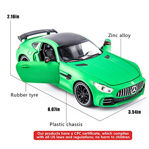 BDTCTK 1/24 AMG GTR Modelo de Auto de Juguete Verde miniatura 4