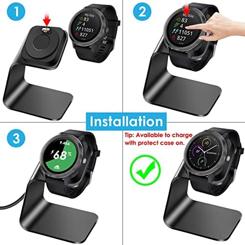 CAVN Charger Compatible with Garmin Vivoactive 3,4s/Fenix 7/ 7X/6/6S/6X,Epix 2,Forerunner 945/245/935/Instinct, 4.2ft USB Data Sync Aluminum Charger Dock Stand Replacement Charger Cable for Fenix 5,5S
