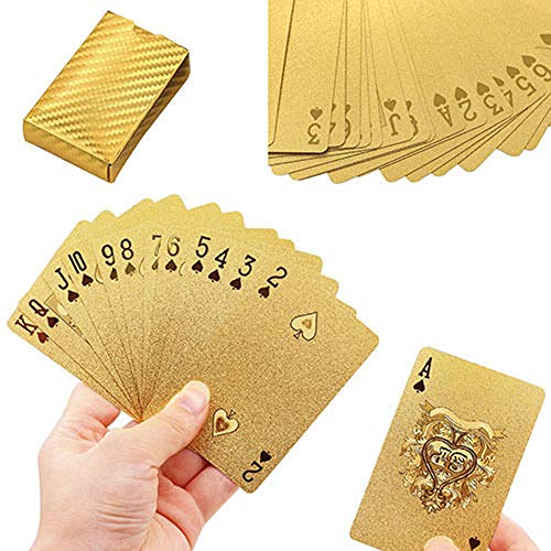 Enjoyer Playing Cards Waterproof Plastic Playing Cards Gold Foil Poker Golden Poker Cards Magic Deck Gimmicks