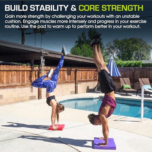 Image of ProsourceFit Exercise Balance Pad, Non-Slip Cushioned Foam Mat & Knee Pad for Fitness and Stability Training, Yoga, Physical Therapy