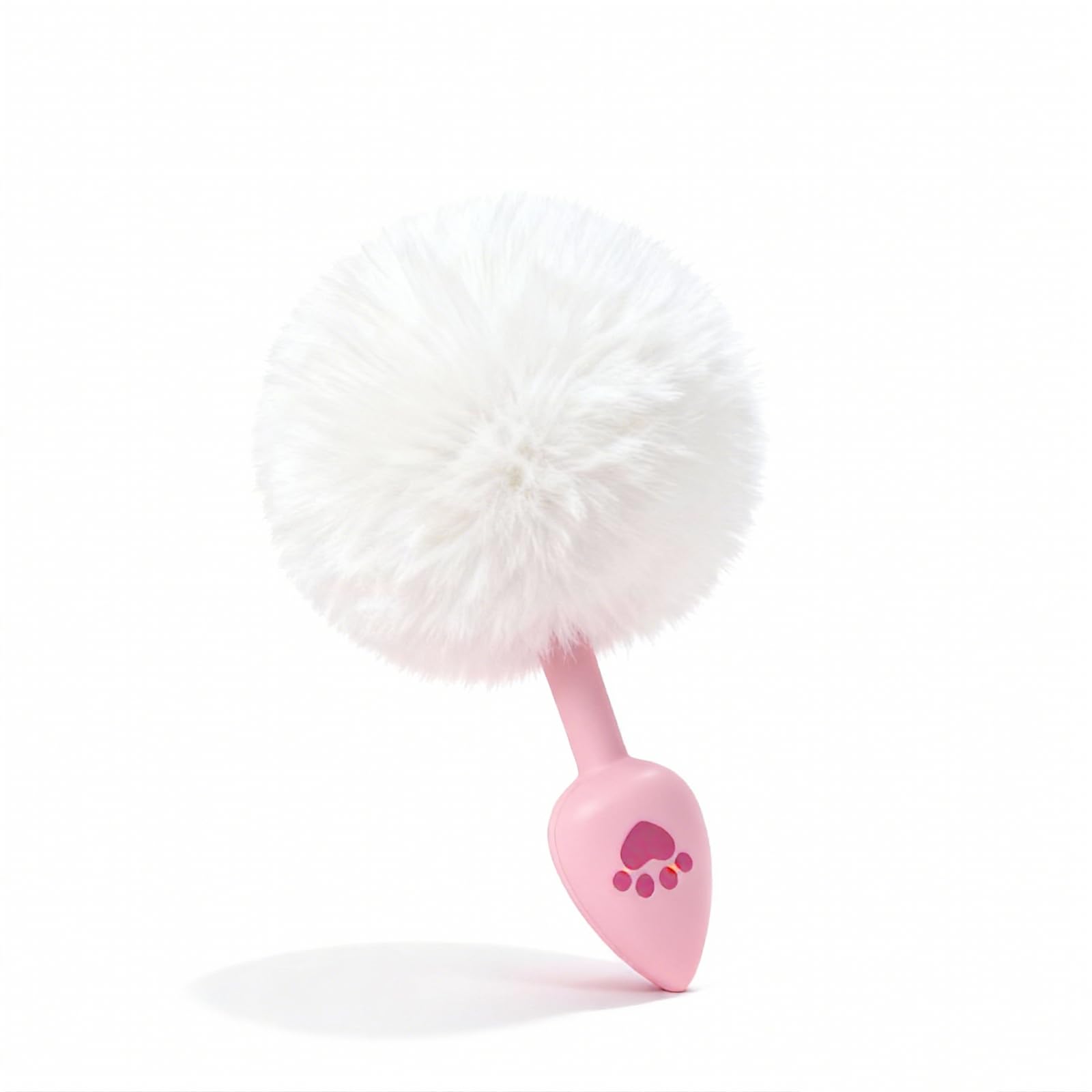 Stainless Steel Rabbit Tail Plug - Fluffy White Faux Fur Anal Plug & Stopper Set for BDSM, Cosplay, Roleplay, Mardi Gras and Valentine‘s Day GIF