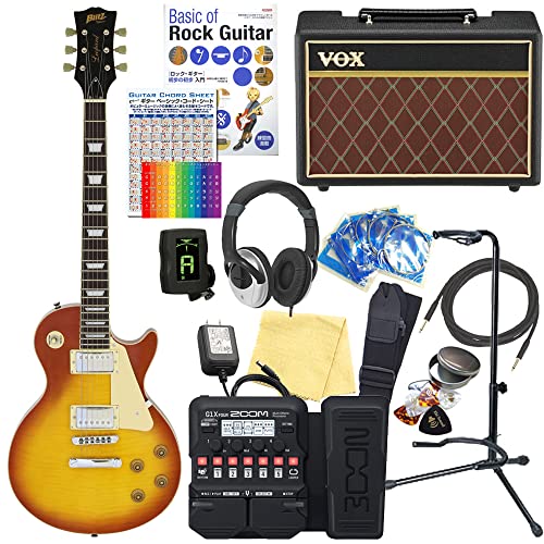 エレキギター 初心者セット レスポール スタンダード タイプ VOXアンプ付18点セット Blitz BLP-450 HB 【ZOOM G1XFour マルチエフェクター付】