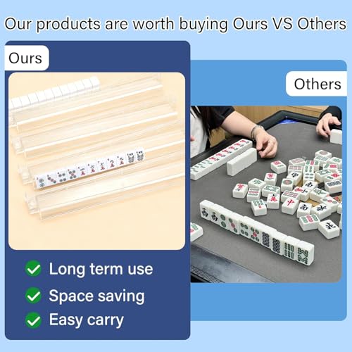 Mahjong Racks con Pushers Transparentes, Set 4 Piezas miniatura 6