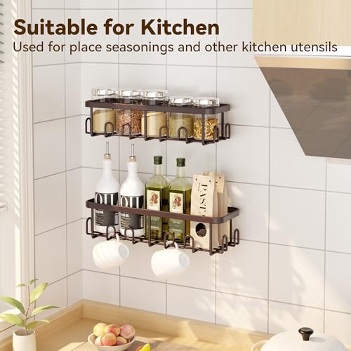 Image of YASONIC Shower Caddy Adhesive, 100% Rustproof Shower Organizer, Large Capacity Shower Shelves for Inside Shower, No Drill Shower Storage for Home (2 Pack Bronze)