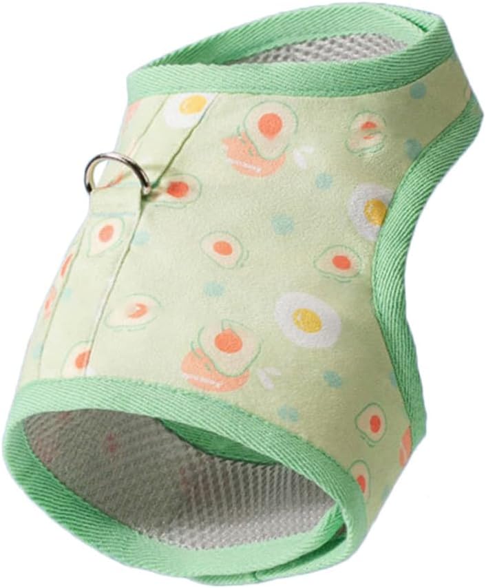 Cat Harness Leash Avocado Pattern Breathable Vest Harness for Cats Medium Size 6-9 Lbs Lightweight Adjustable Pet Leash for Outdoor Walking