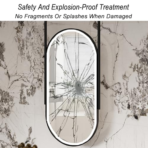 Miroir ovale de plafond avec éclairage LED trois couleurs pour entrée - 6