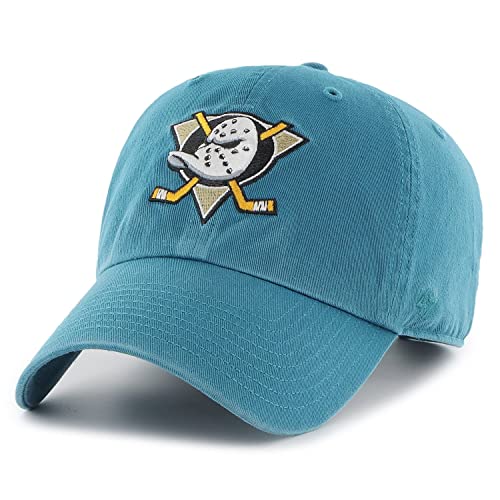 47 Anaheim Ducks Hat Mens Womens Clean Up Adjustable Cap, Dark Teal, One Size