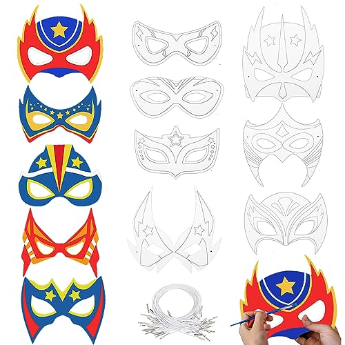 Masque a Colorier pour Enfant fête d'enfants, 12 pièces masques c...