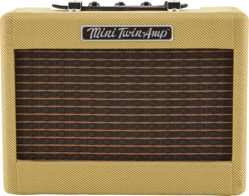 Fender Mini Deluxe Electric Guitar Amp, Portable Guitar Amp, 3 Watts, with 2-Year Warranty 7.48Dx11.42Wx3.54H Inches, Tweed by Fender - Used condition - US$54.49