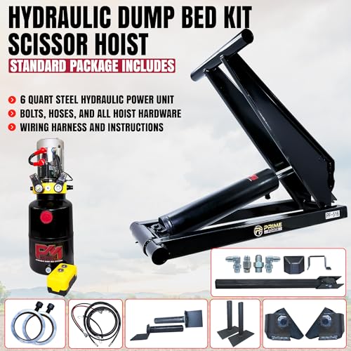 8 Ton (PF-516) Dump Trailer Hydraulic Scissor Hoist Kit (16,000 lb) | Standard | Hydraulic Dump Bed With Power Unit (PF-516-K)