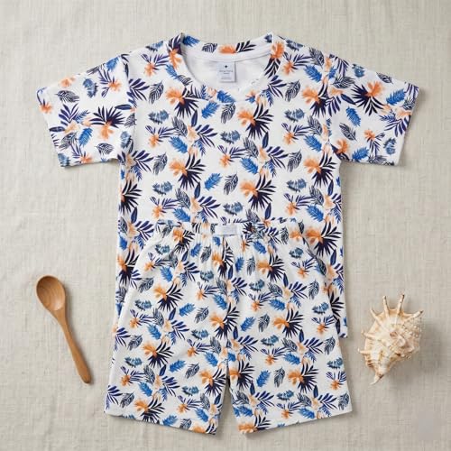 Image of Kids Dress for Boys | Round Printed Neck Half Sleeve T-shirt and Pant Clothing Set for Baby Boys