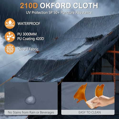 Image of Inflatable Tents for Camping,Easy Blow Up Tent with Hand Pump,4 Seasons Waterproof Air Inflatable Camping Tent House for Family Weekend Camping