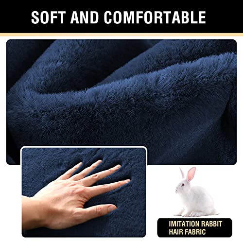 H.versailtex Area Rug Super Soft Shaggy Rugs Carpets 3X5 Feet Furry Kids Room Nursery Rug Bedroom Living Room Carpet High Pile Throw Rug Shag Plush Rug For Dorm Room Teen Room Decor, Navy #TOP2