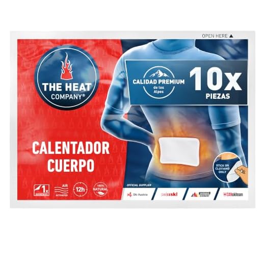 THE HEAT COMPANY Calentador Cuerpo - 10 Piezas - Extra CÁLIDO - Adhesivo - Espalda y Cuello Caliente - 12 Horas de Calor Acogedor - Calor instantáneo - Activado por Aire - Puro Natural